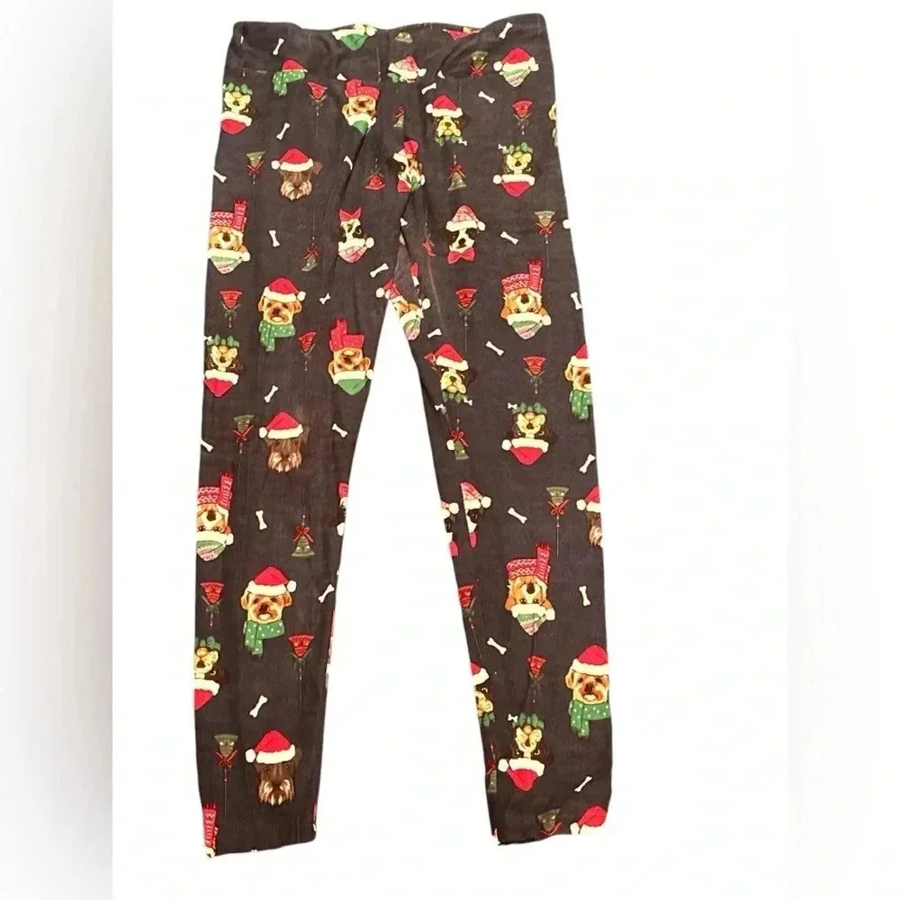 Christmas leggings with dogs LARGE